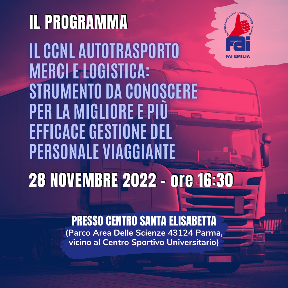Convegno FAI Emilia 28 novembre - IL PROGRAMMA
