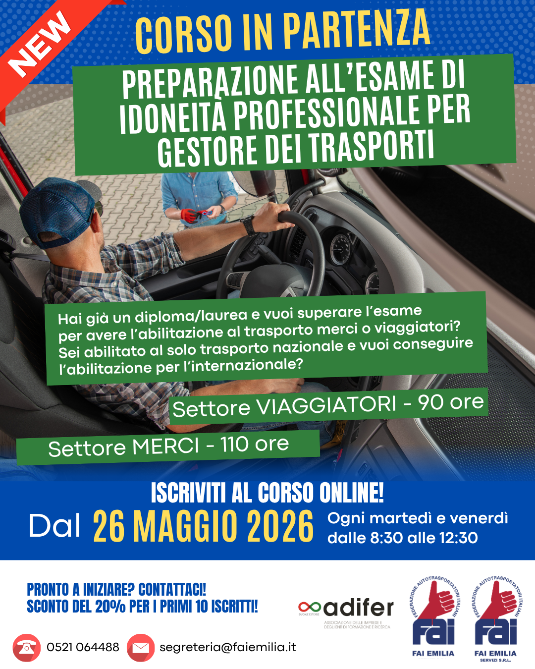 Corso Preparazione all'esame di idoneit&agrave; professionale per gestore dei trasporti 2