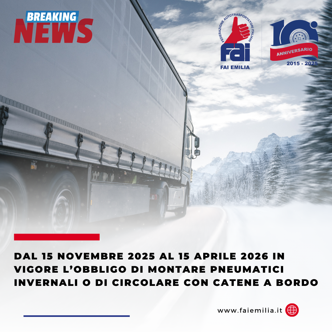 Dal 15 novembre obbligo di catene a bordo o pneumatici invernali