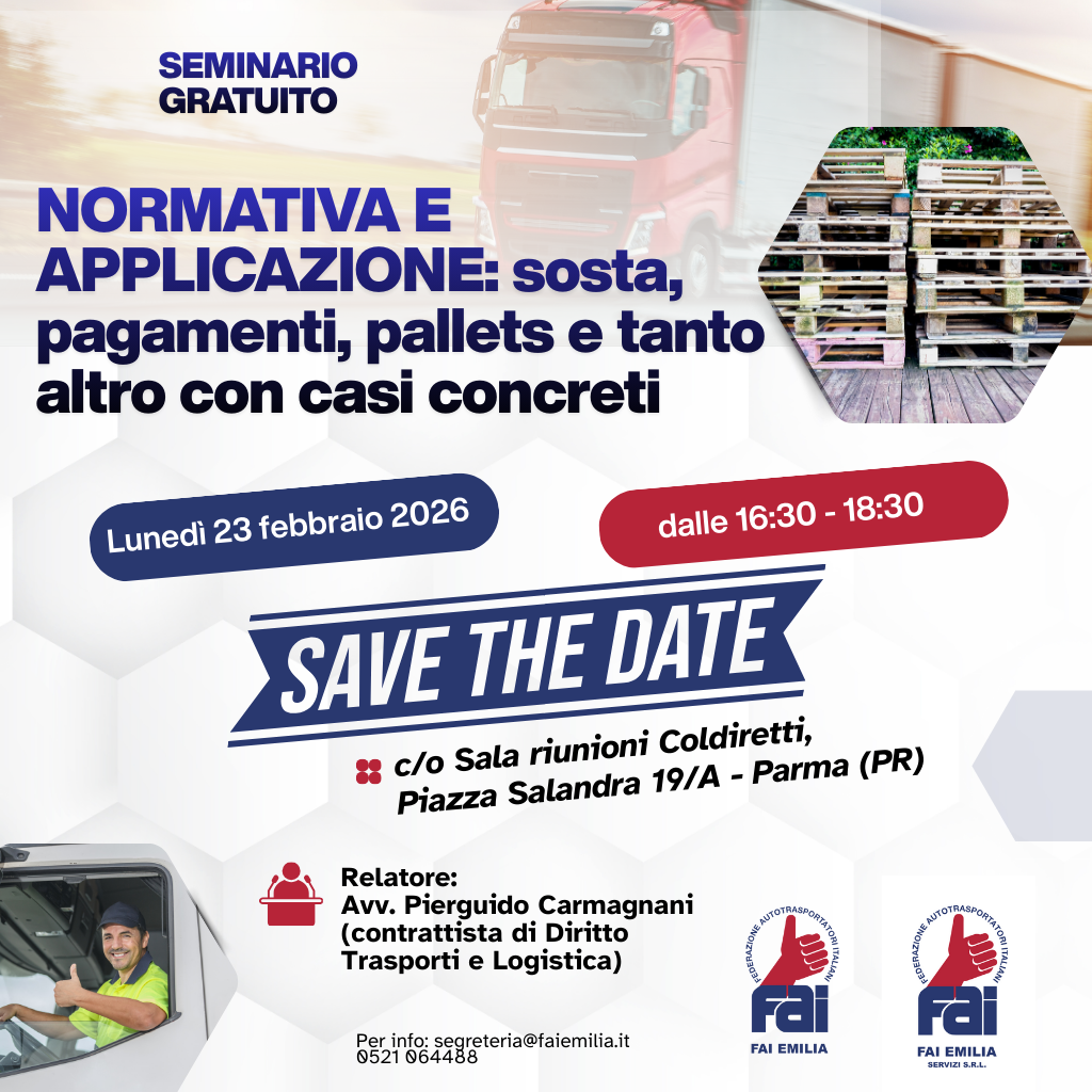 Seminario gratuito "Normativa e applicazione: sosta, pagamenti, pallets"