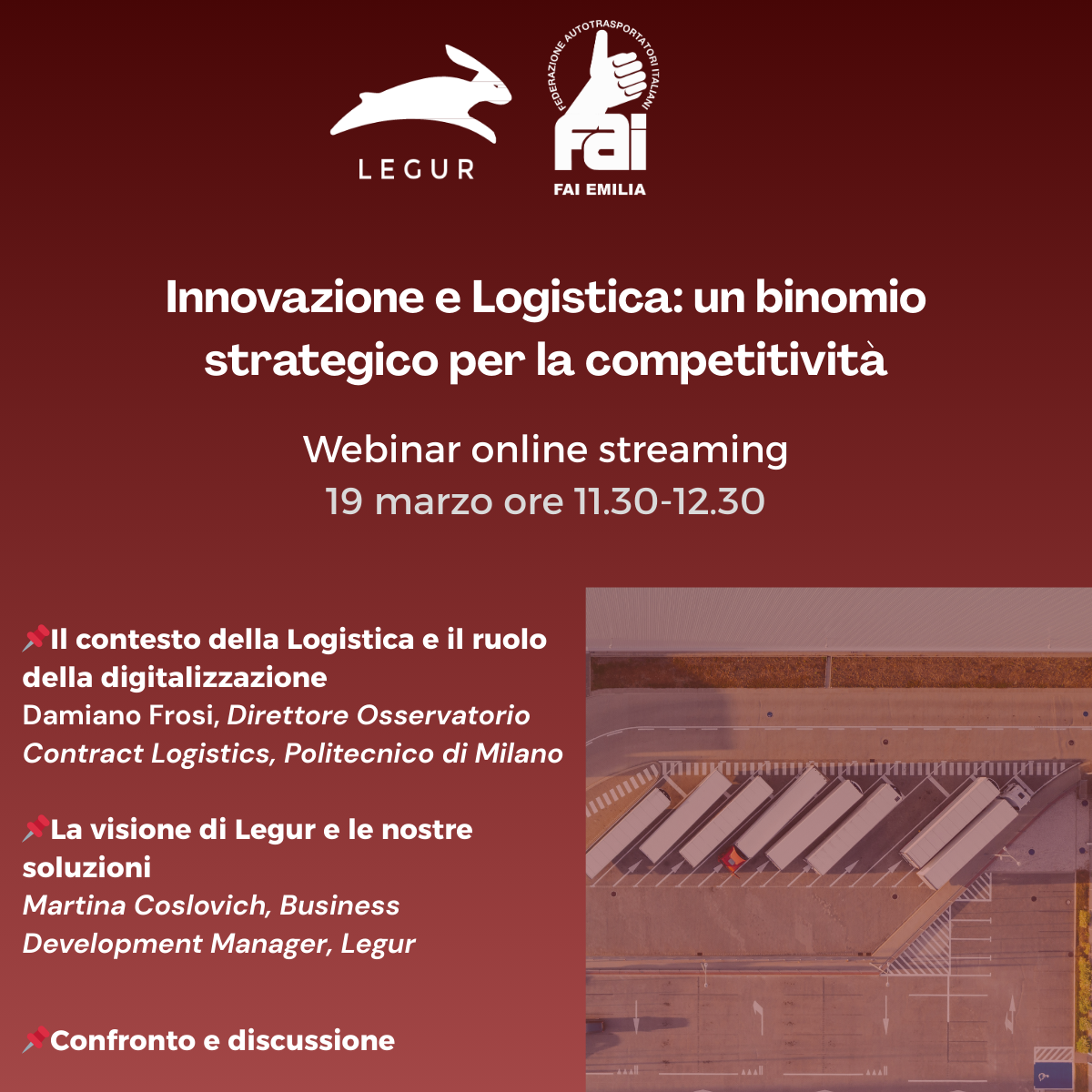 Webinar FAI Emilia-Legur: innovazione e logistica, un binomio strategico per la competitività 