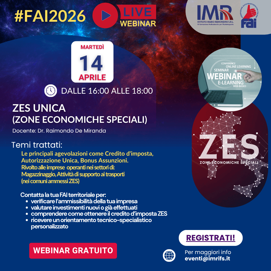 Webinar gratuito ZES Unica: 14 aprile 2026